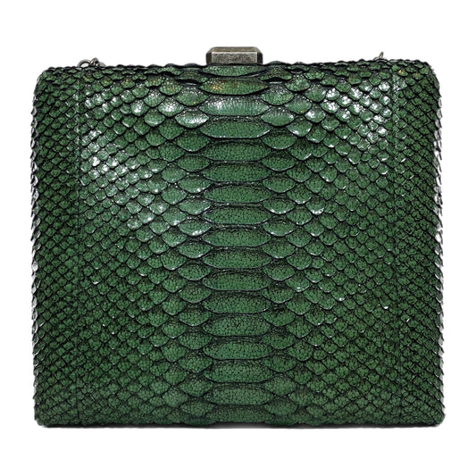 Chanel Green Python Snakeskin CC Kiss Shoulder Bag