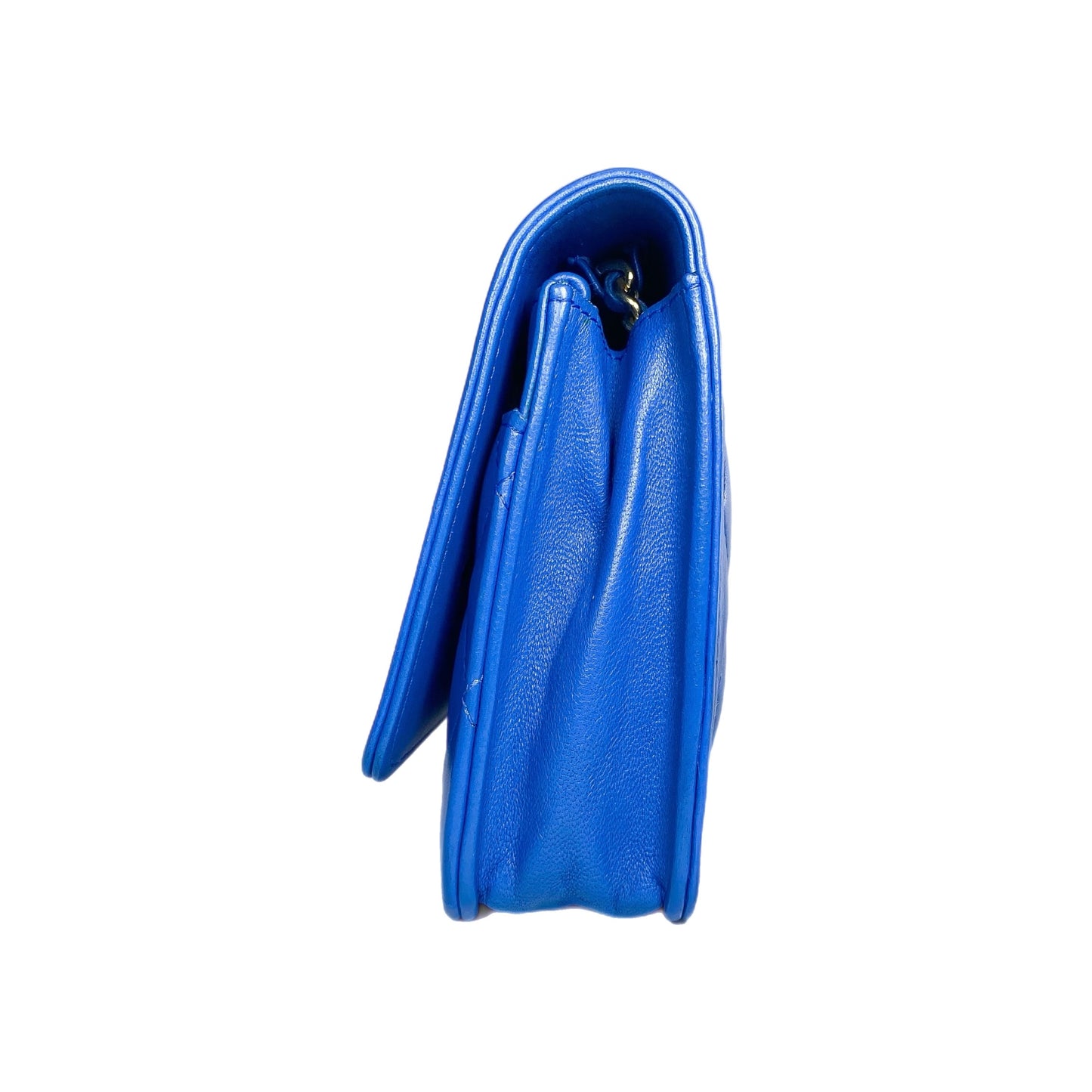 Chanel Royal Blue Lambskin Boy Wallet on Chain