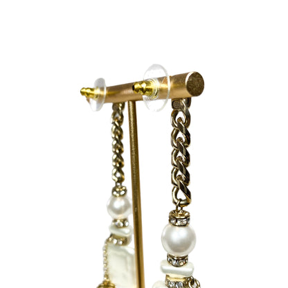Chanel Pearl Perfume Bottle Earrings