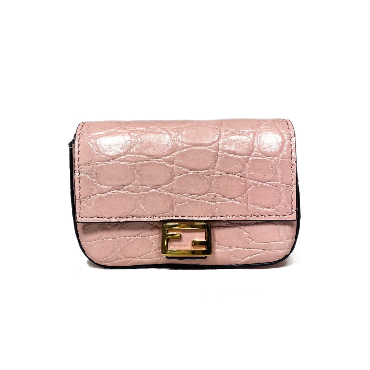 Fendi Pink Nano Baguette Charm with Chain