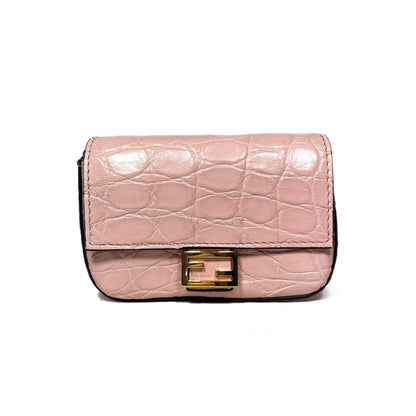 Fendi Pink Nano Baguette Charm with Chain