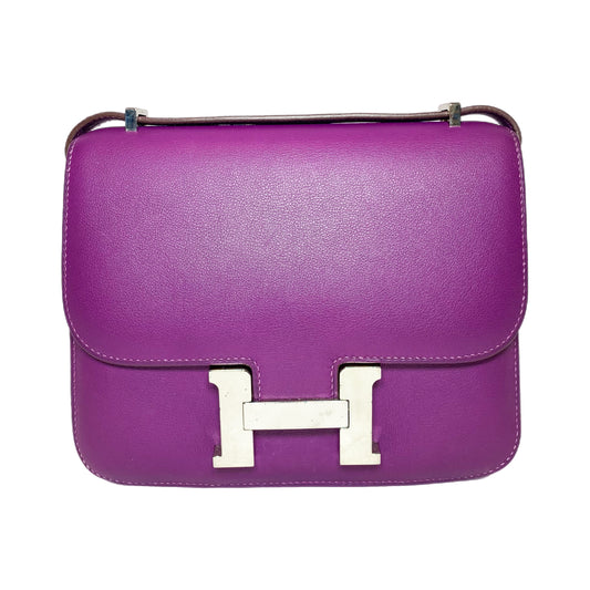 Hermes Constance 18 Anemone Swift Palladium Hardware