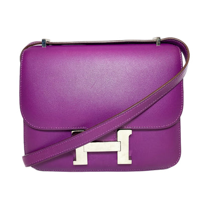 Hermes Constance 18 Anemone Swift Palladium Hardware