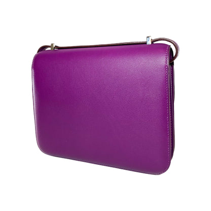 Hermes Constance 18 Anemone Swift Palladium Hardware