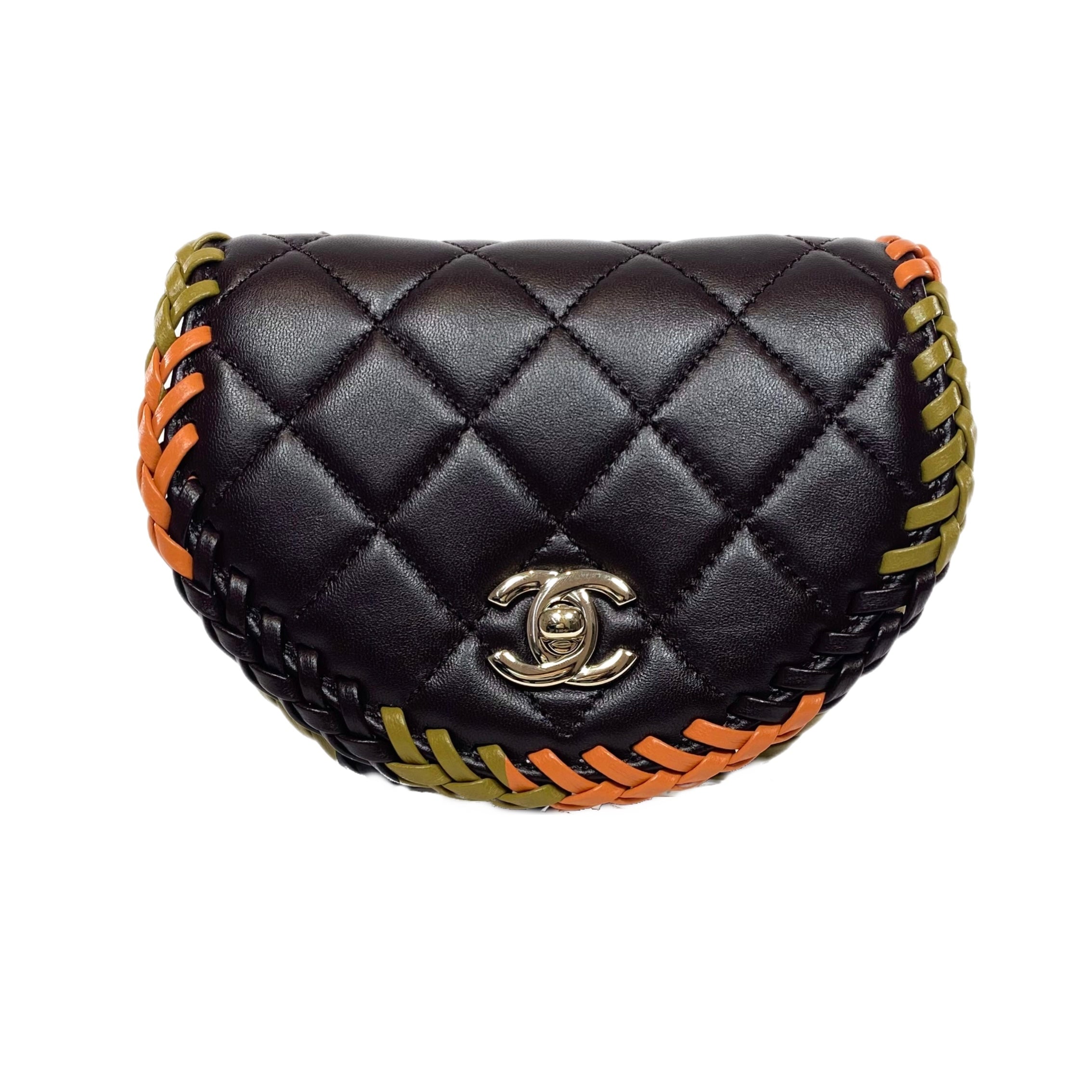 Chanel Gray Quilted Lambskin Chanel 19 Flap Coin Purse with Chain