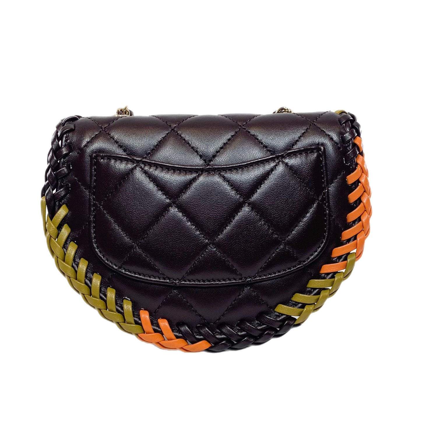 Chanel Dark Purple Braided Mini Messenger Flap Bag