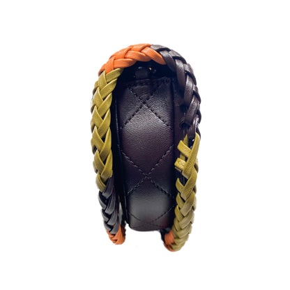 Chanel Dark Purple Braided Mini Messenger Flap Bag