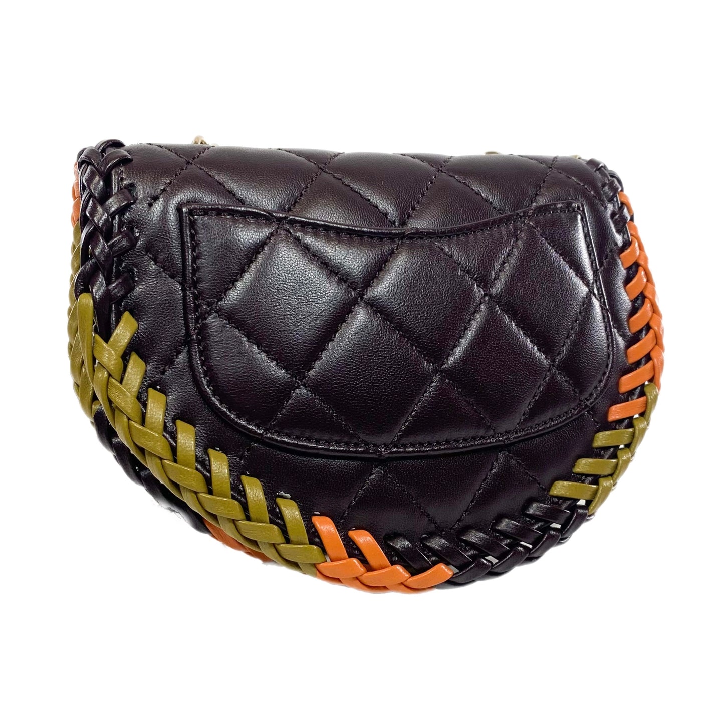 Chanel Dark Purple Braided Mini Messenger Flap Bag