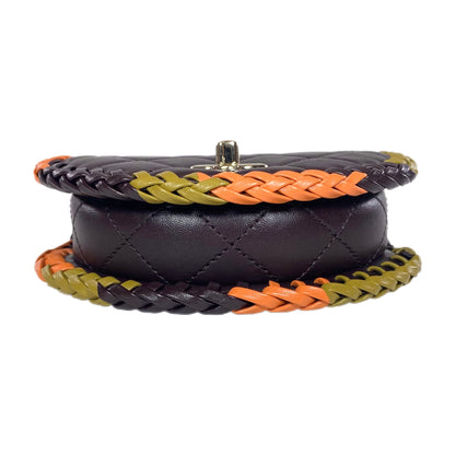 Chanel Dark Purple Braided Mini Messenger Flap Bag