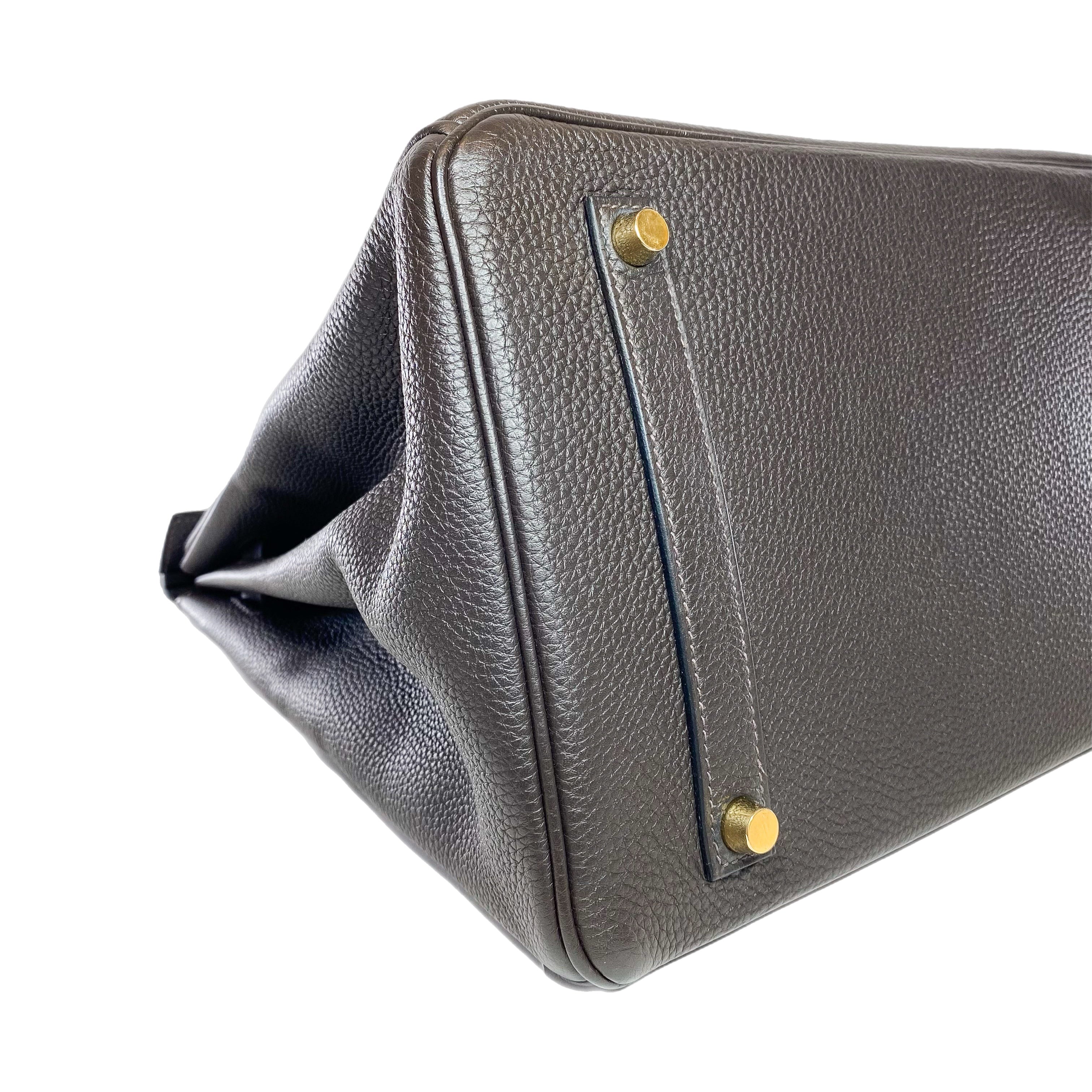 Hermes Birkin 35 Graphite Togo Gold Hardware