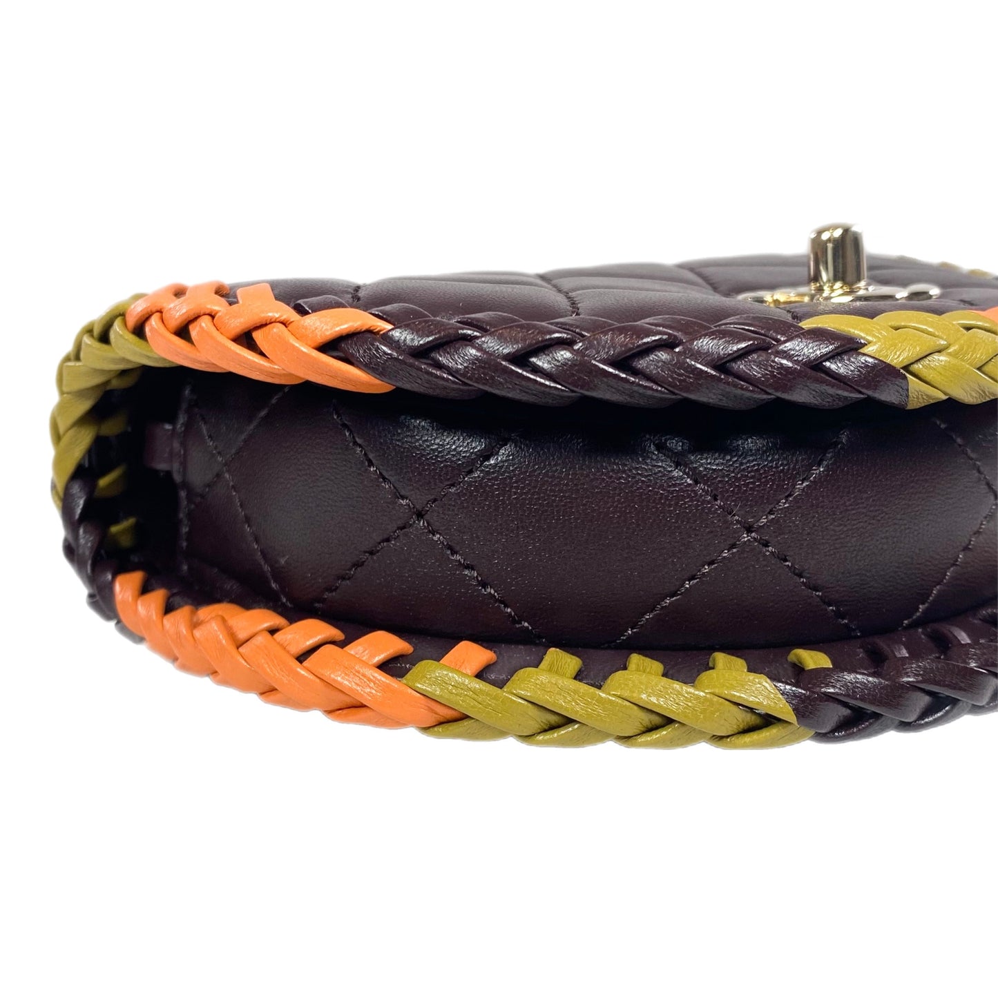 Chanel Dark Purple Braided Mini Messenger Flap Bag