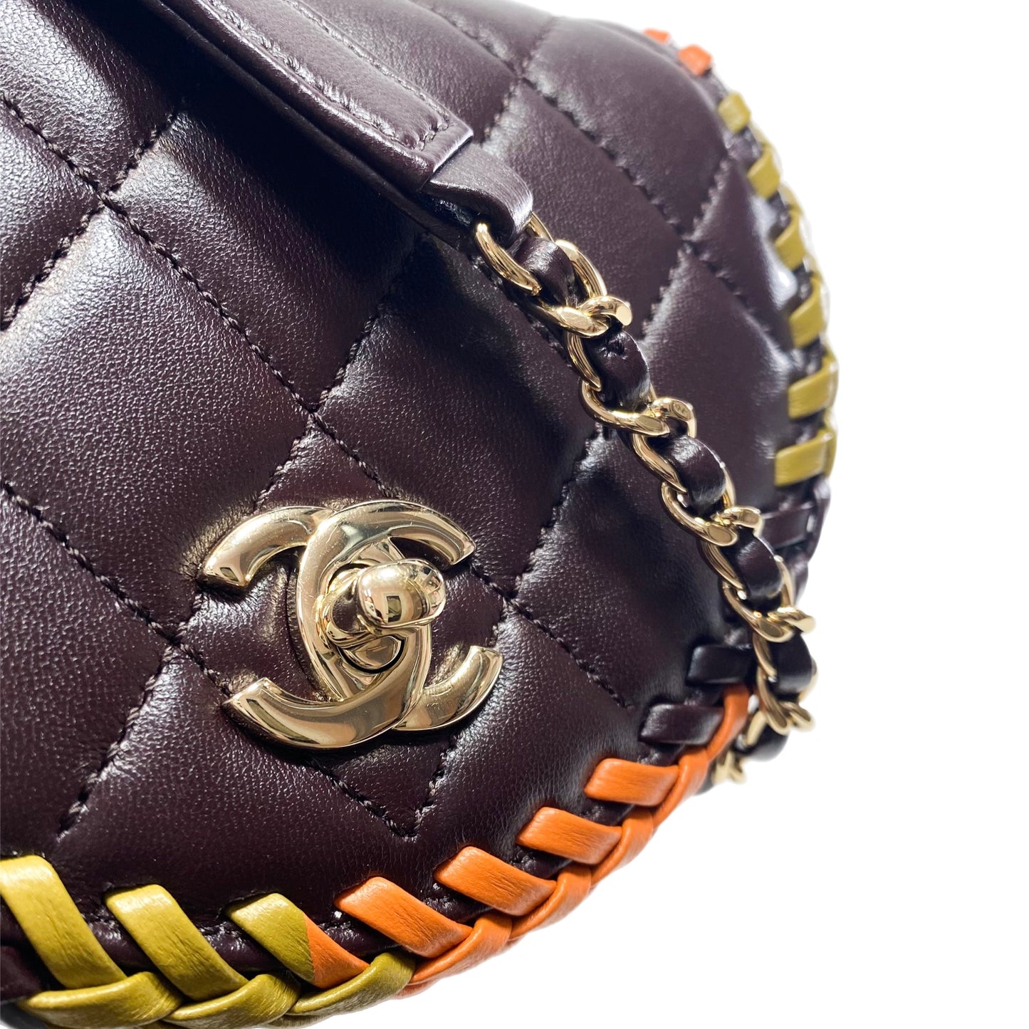 Chanel Dark Purple Braided Mini Messenger Flap Bag