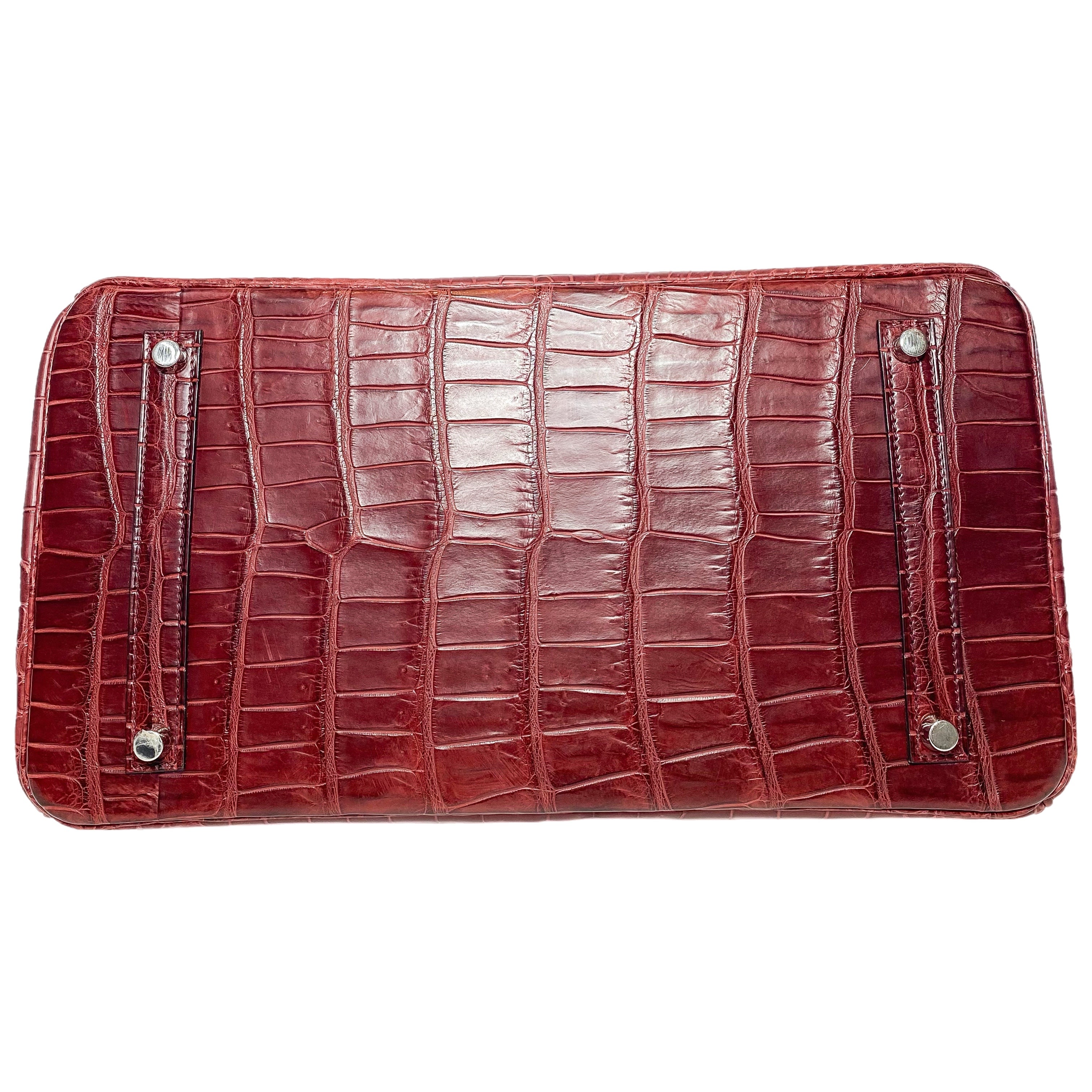 Hermes Birkin 35 Rouge H Porosus Crocodile Palladium Hardware