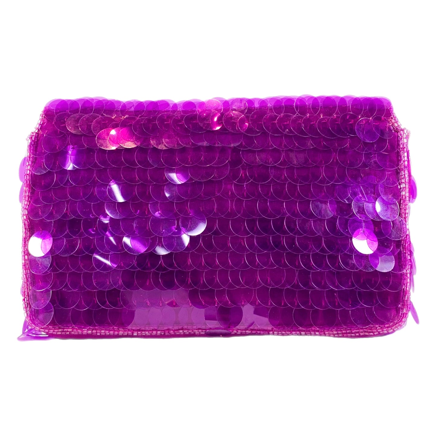 Fendi Dark Pink Satin Sequin Paillettes Snakeskin Mini Baguette 1997