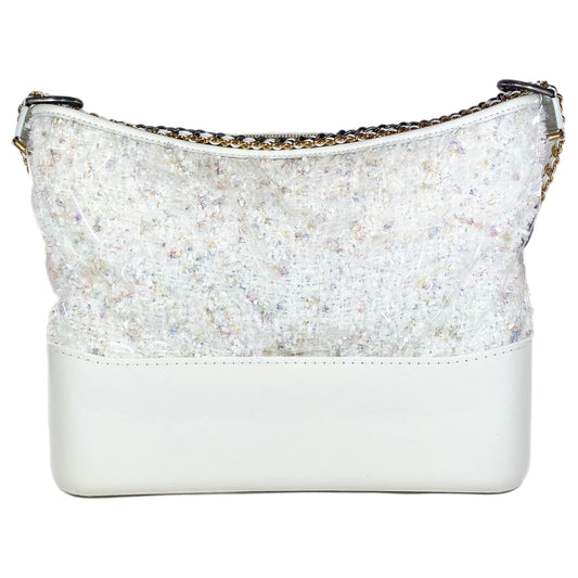 Chanel White Gabrielle Hobo Bag