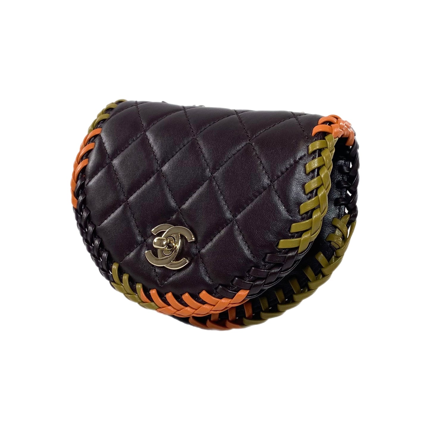 Chanel Dark Purple Braided Mini Messenger Flap Bag