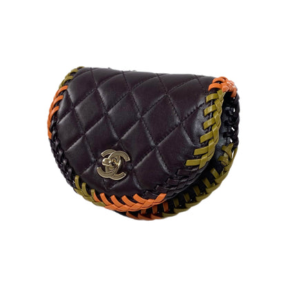Chanel Dark Purple Braided Mini Messenger Flap Bag