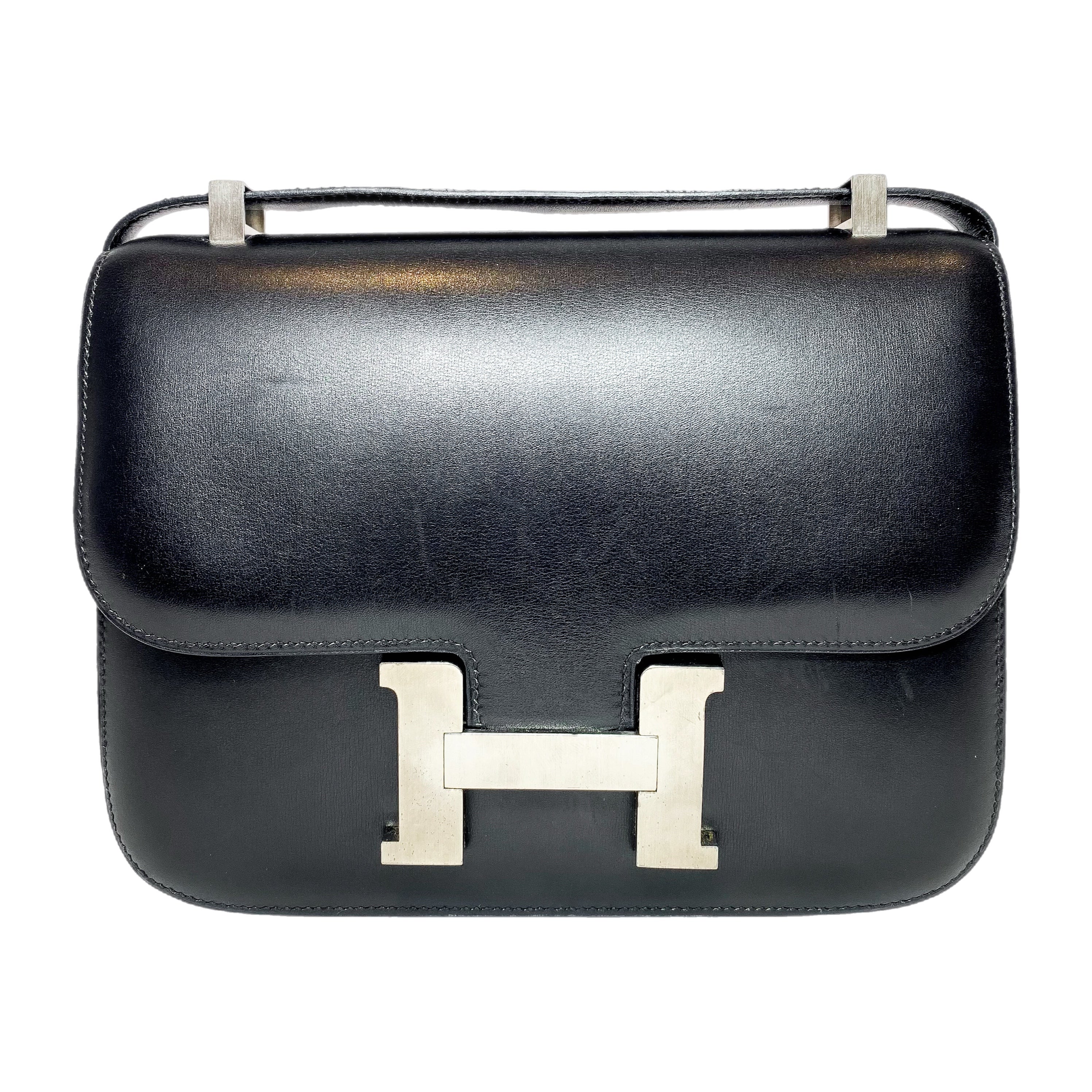 Hermes Black Constance 23 Box Brushed Palladium Hardware