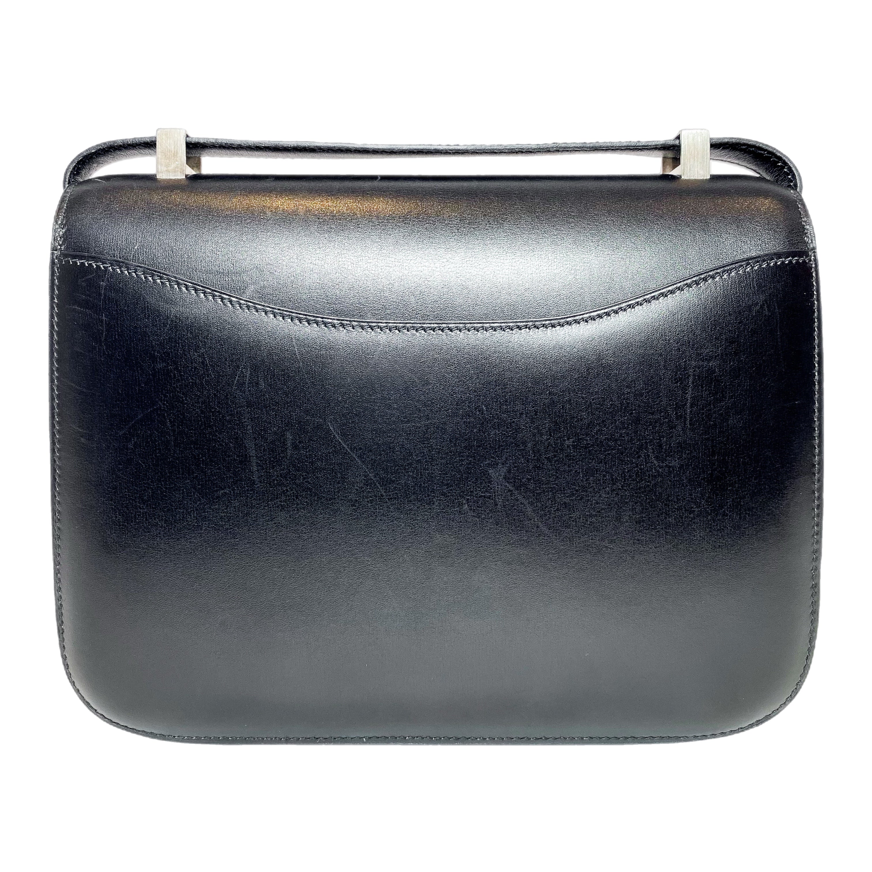 Hermes Black Constance 23 Box Brushed Palladium Hardware