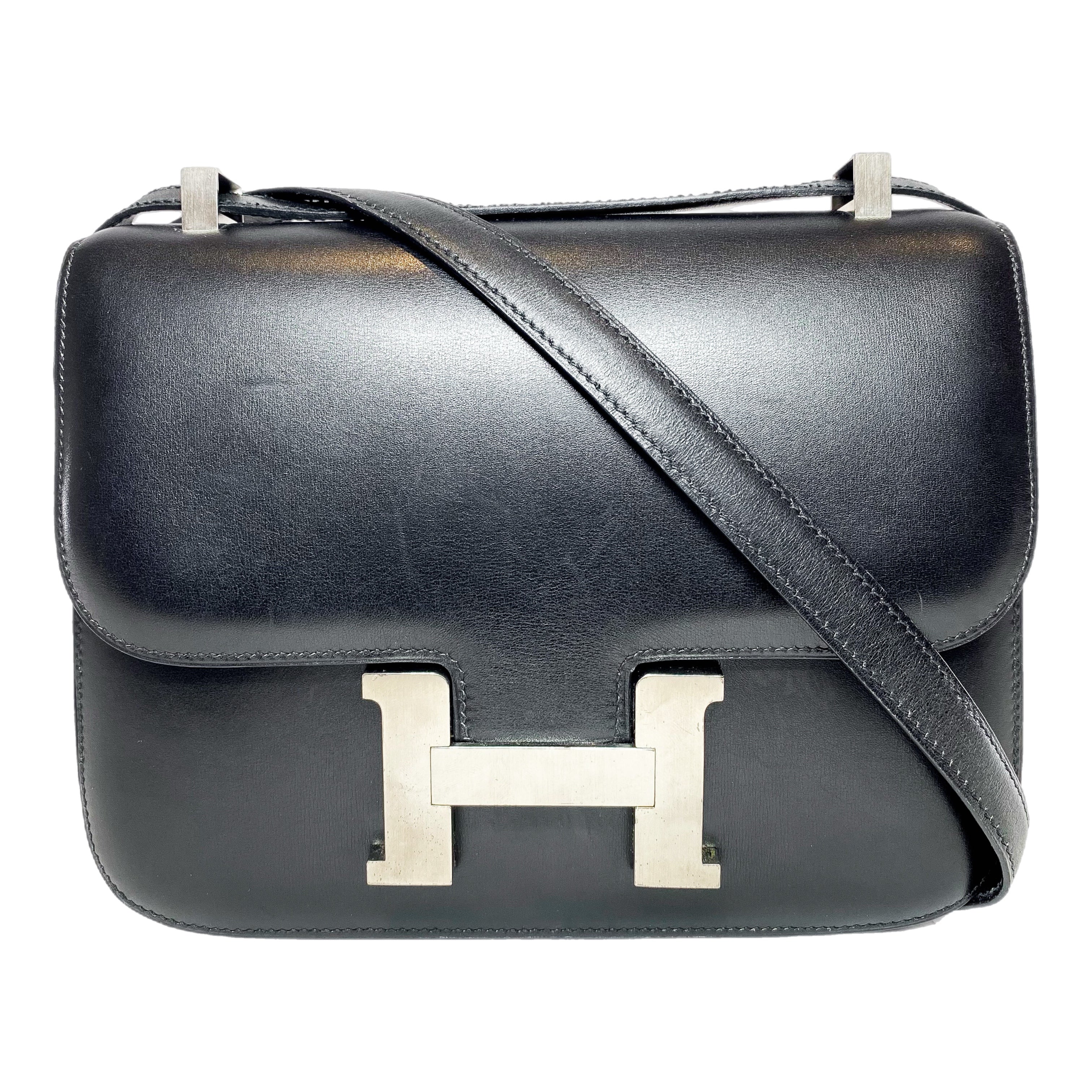 Hermes Black Constance 23 Box Brushed Palladium Hardware