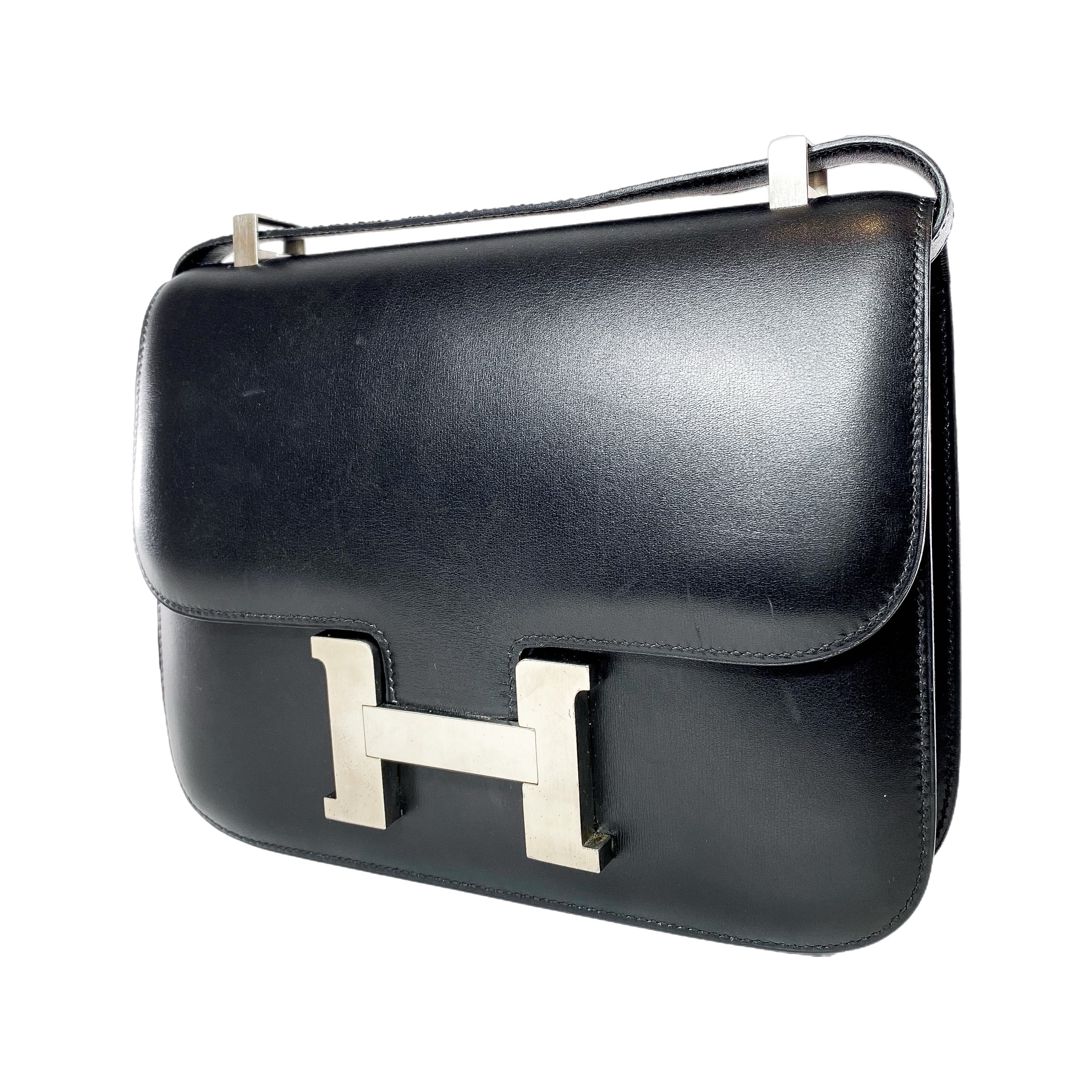 Hermes Black Constance 23 Box Brushed Palladium Hardware