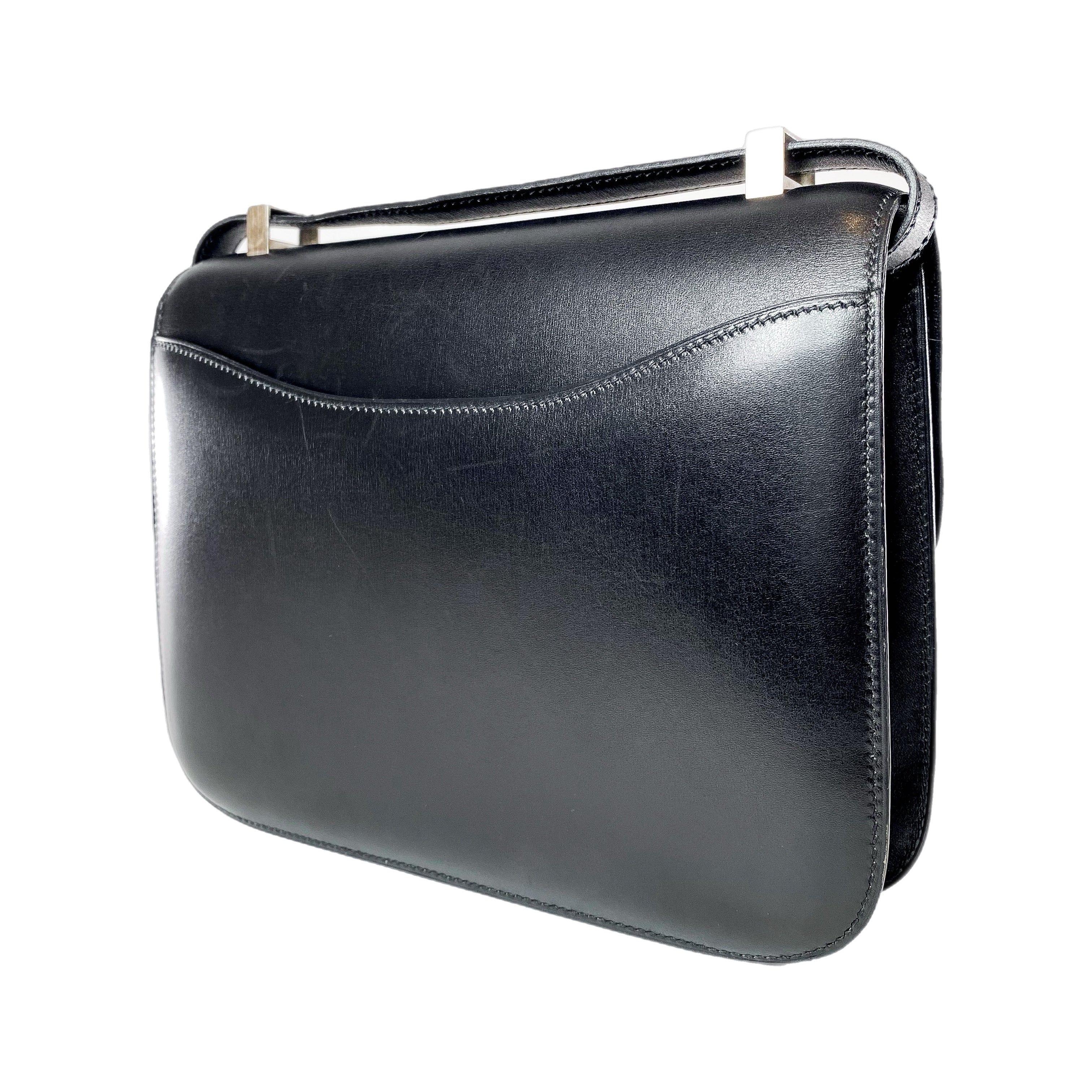 Hermes Black Constance 23 Box Brushed Palladium Hardware