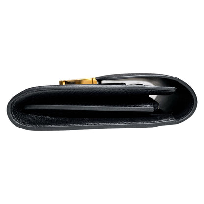 Hermes Constance Compact Wallet Black Epsom Rose Gold Hardware