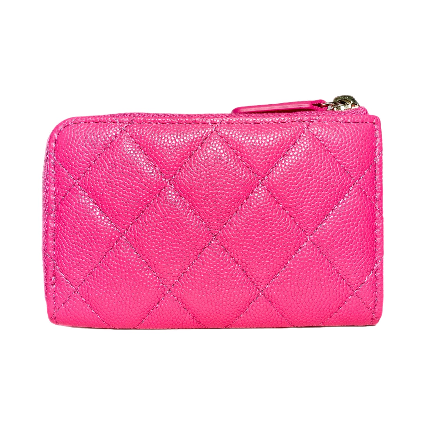 Chanel Pink Quilted Zipped Key Holder Case
