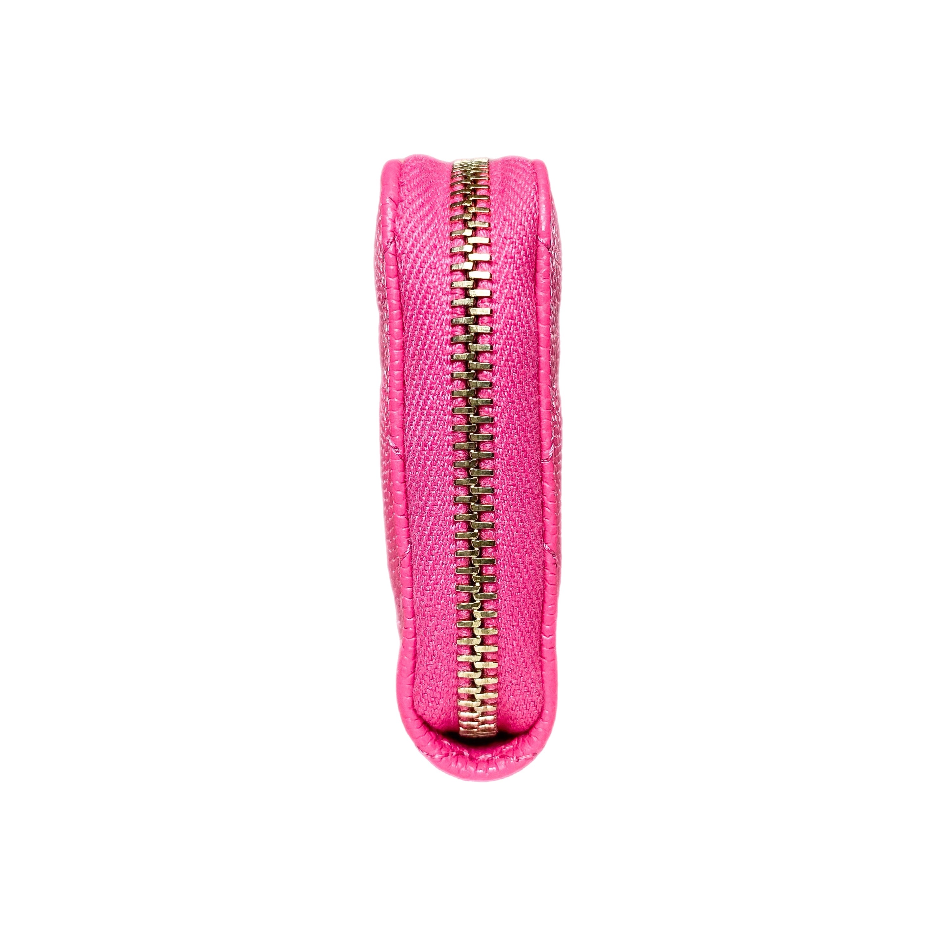 Chanel Pink Quilted Zipped Key Holder Case