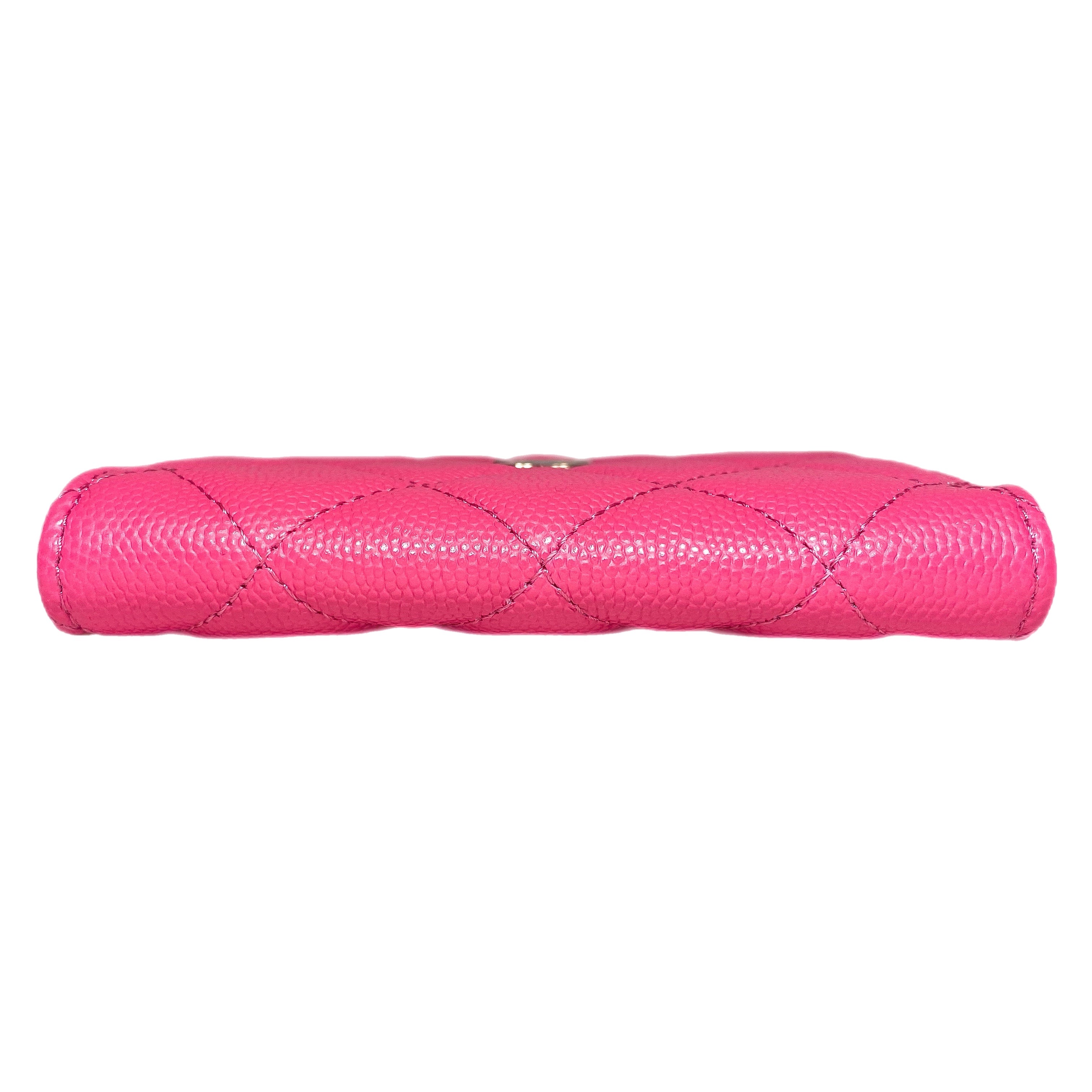 Chanel Pink Quilted Zipped Key Holder Case