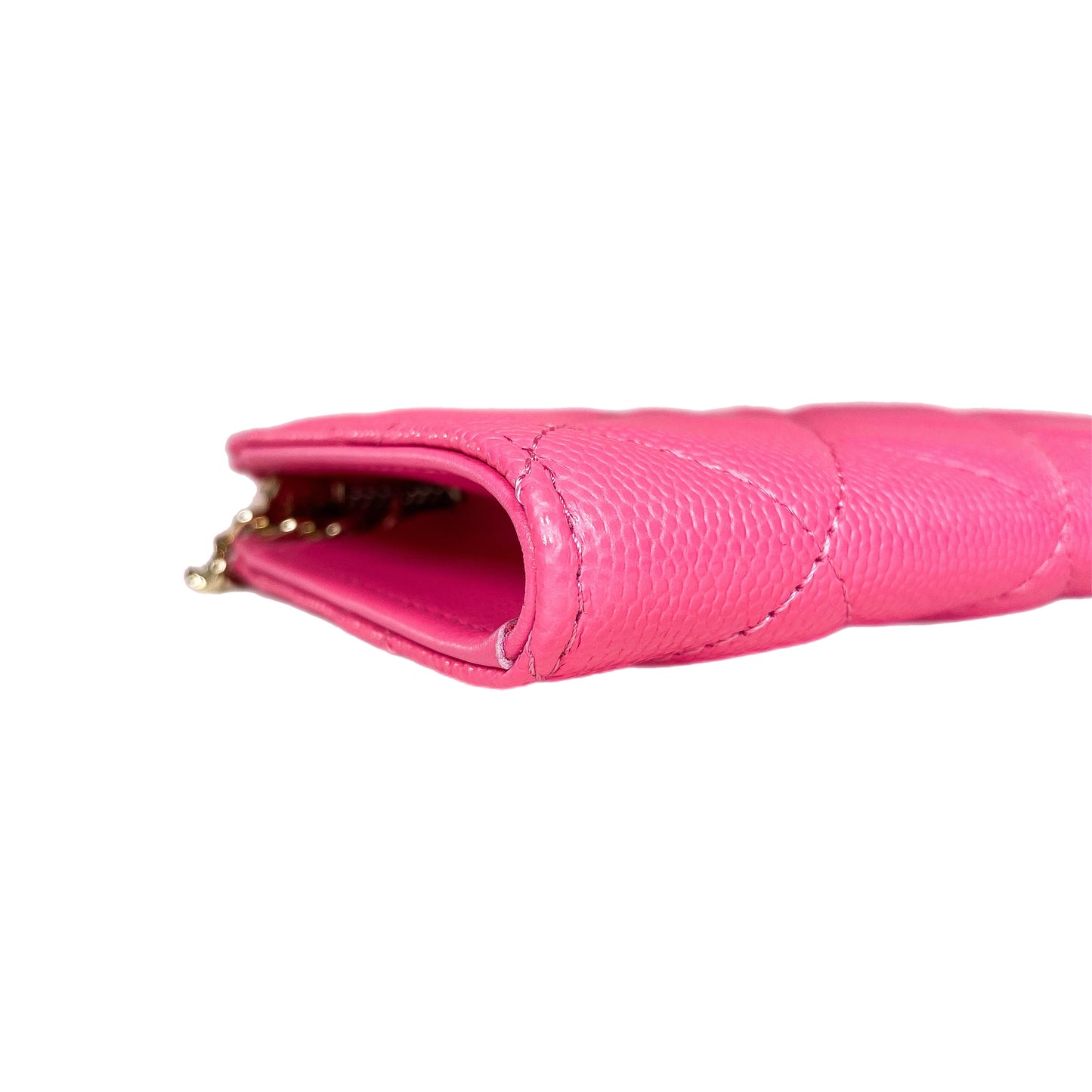 Chanel Pink Quilted Zipped Key Holder Case