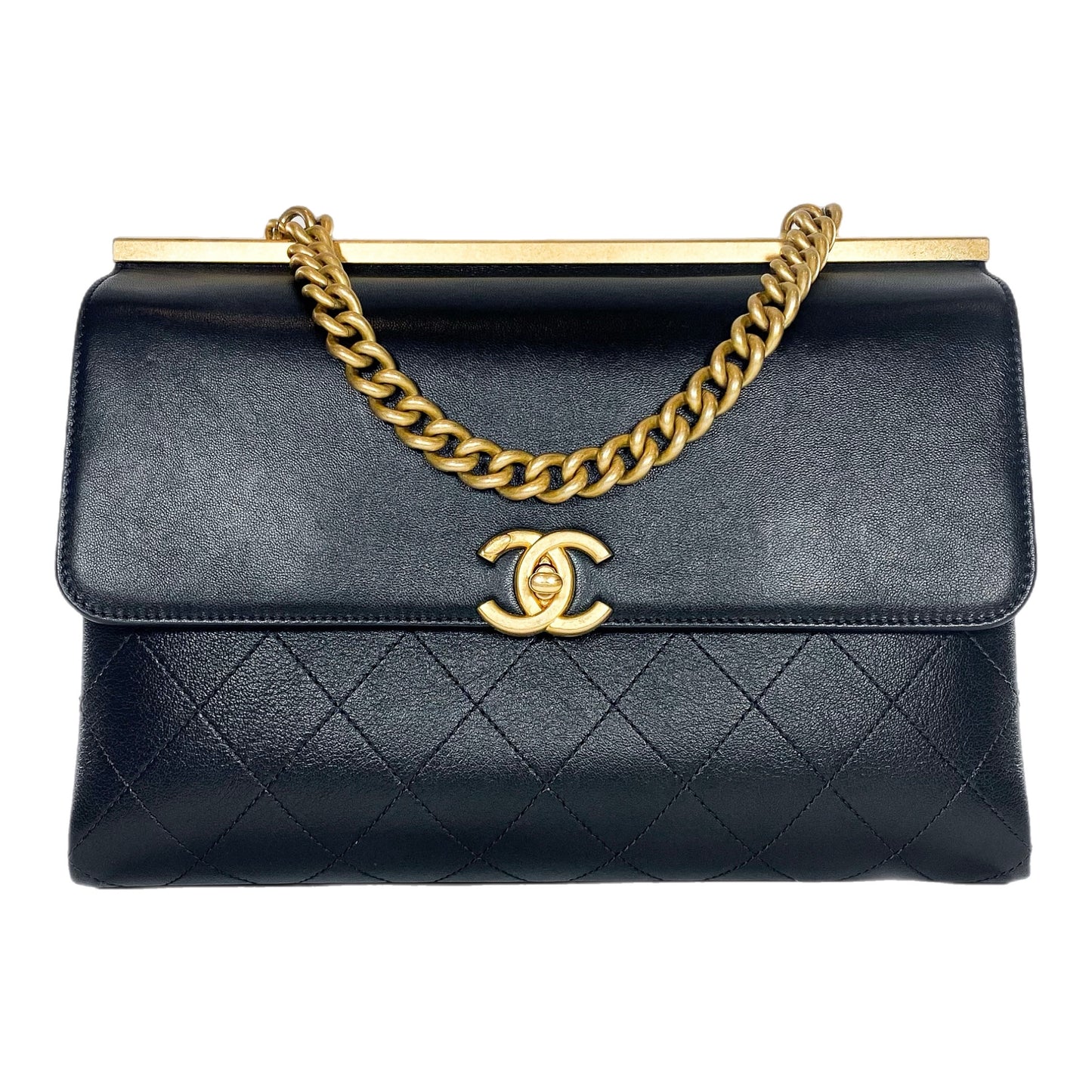 Chanel Black Coco Luxe Two Pocket Flap Bag