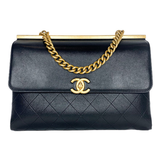 Chanel Black Coco Luxe Two Pocket Flap Bag