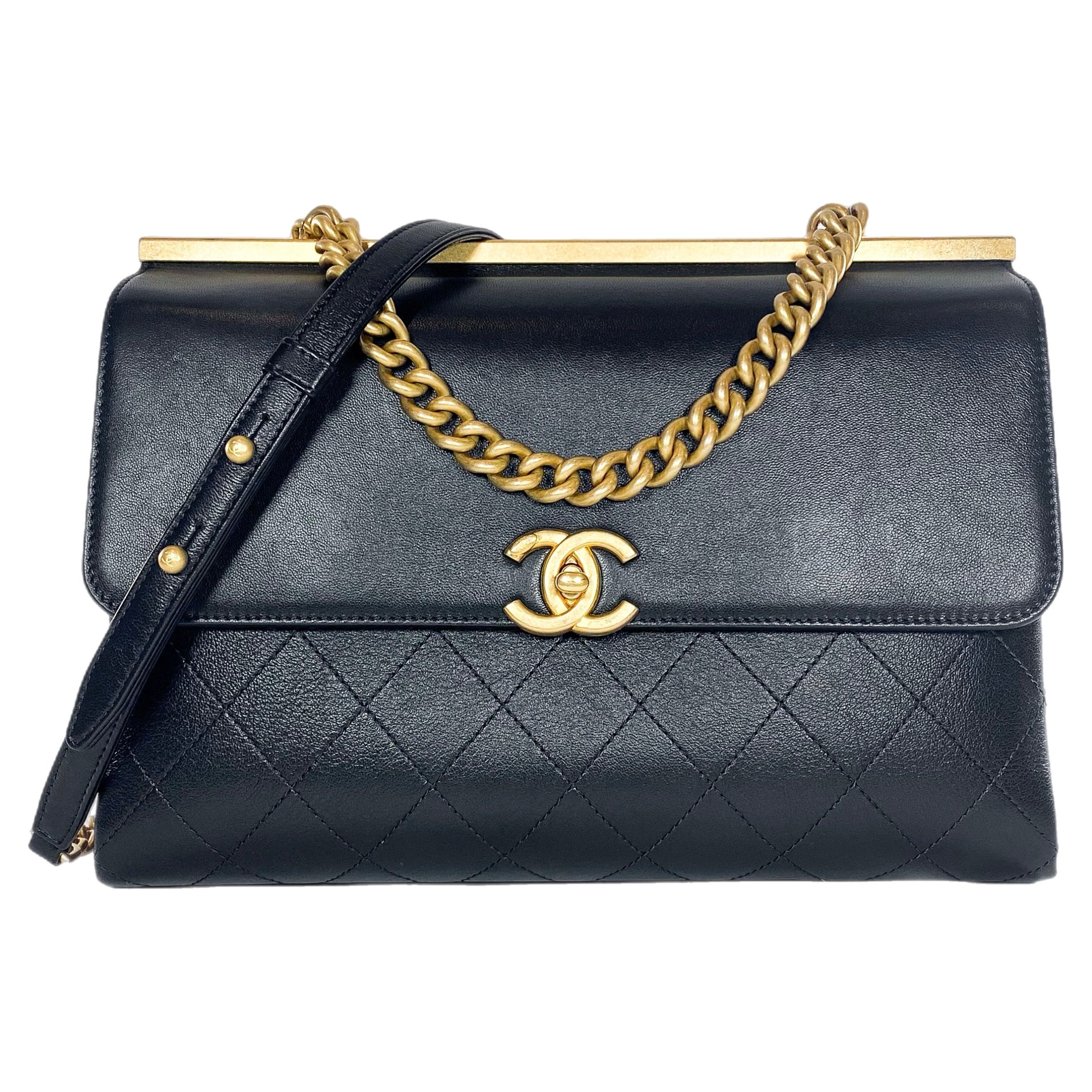 Chanel Black Coco Luxe Two Pocket Flap Bag