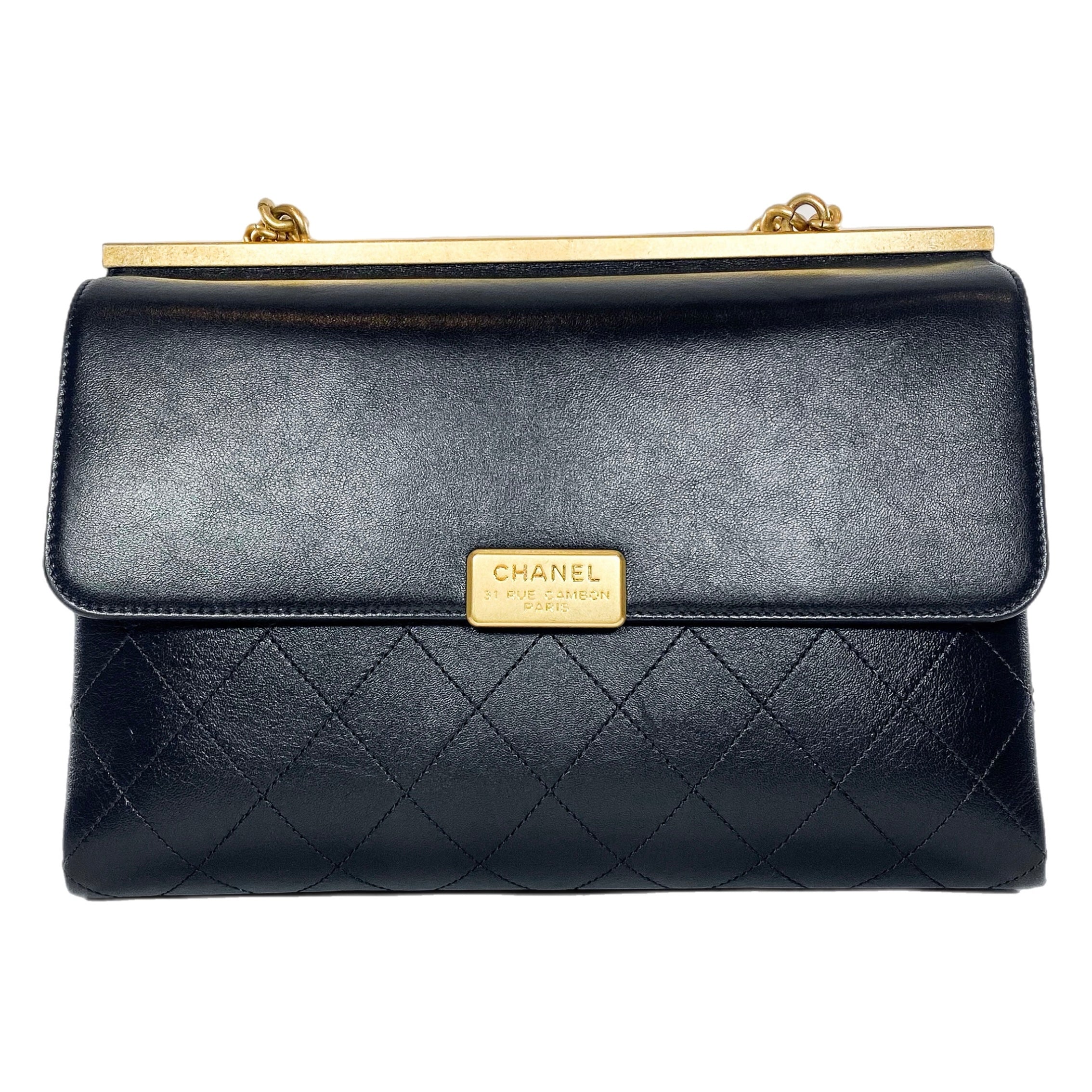 Chanel Black Coco Luxe Two Pocket Flap Bag
