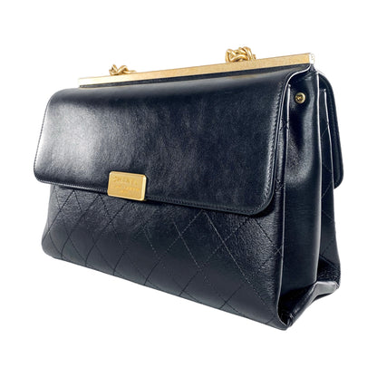 Chanel Black Coco Luxe Two Pocket Flap Bag