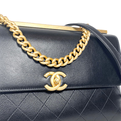 Chanel Black Coco Luxe Two Pocket Flap Bag