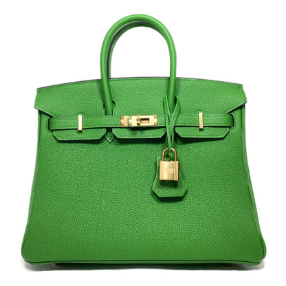 Hermes Birkin 25 Vert Yucca Togo Gold Hardware