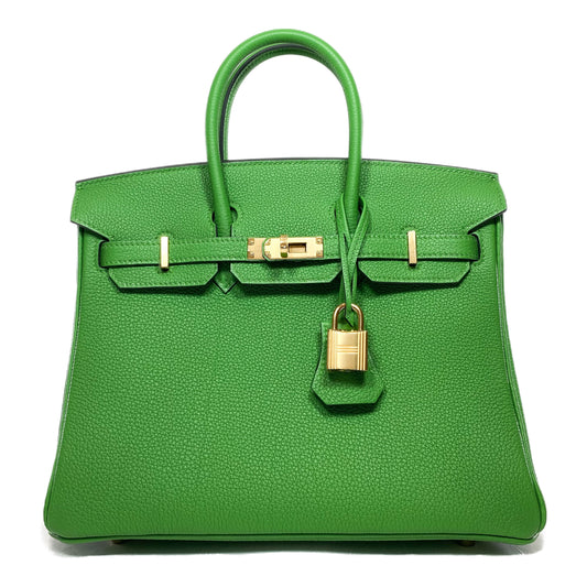 Hermes Birkin 25 Vert Yucca Togo Gold Hardware