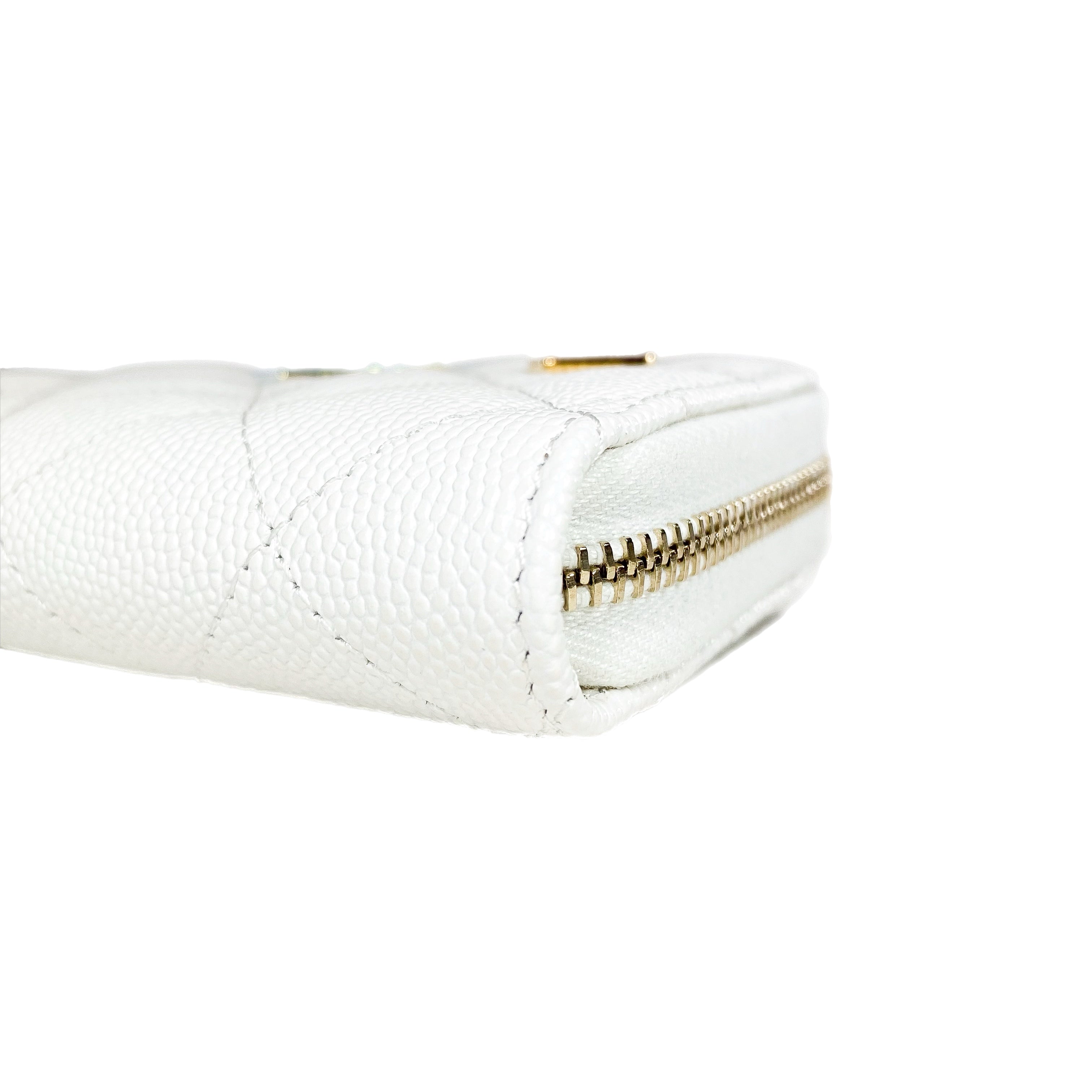 Chanel White Enamel Coco Casino Quilted Zip Coin Purse – Consign