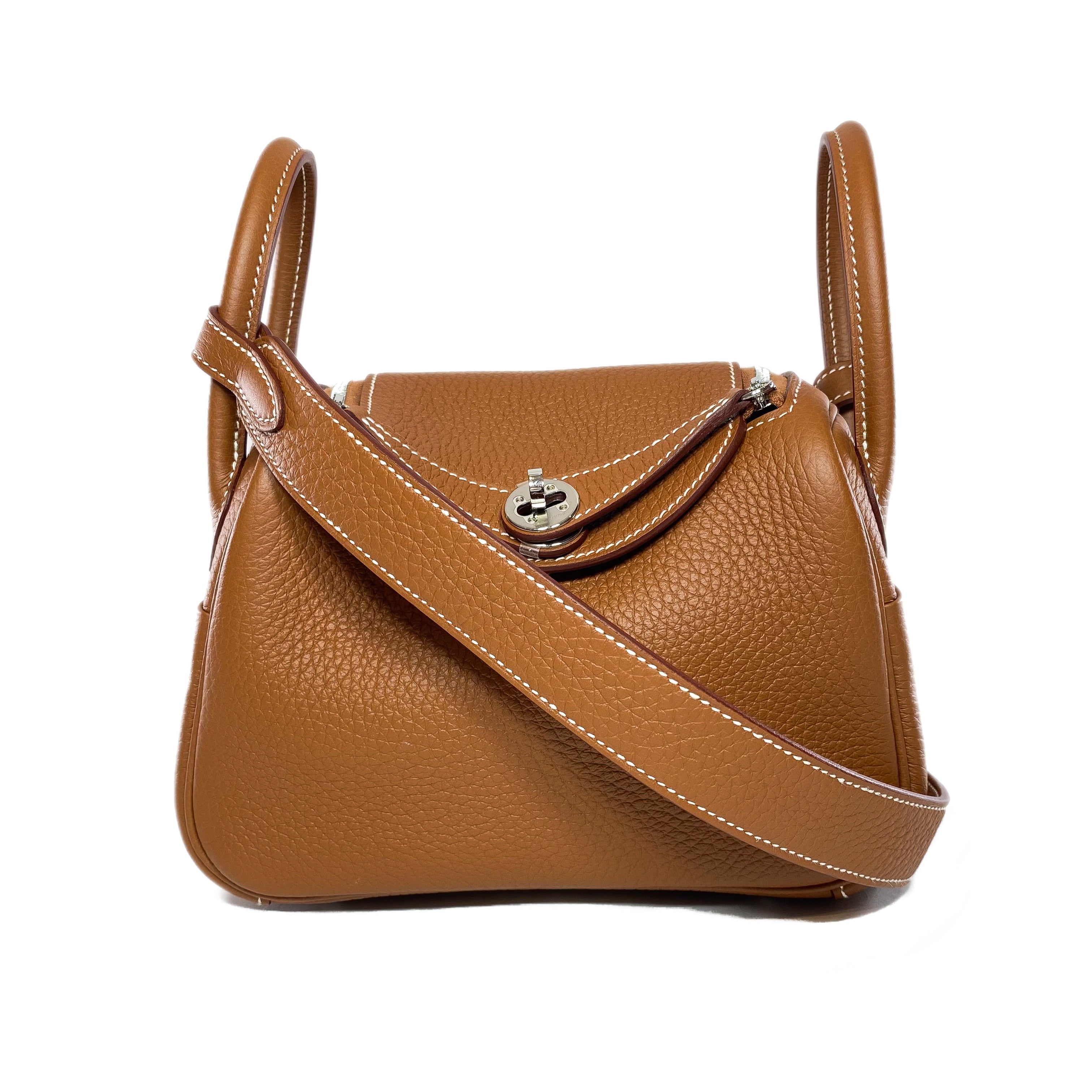 Hermes Mini Lindy Gold Clemence Palladium Hardware