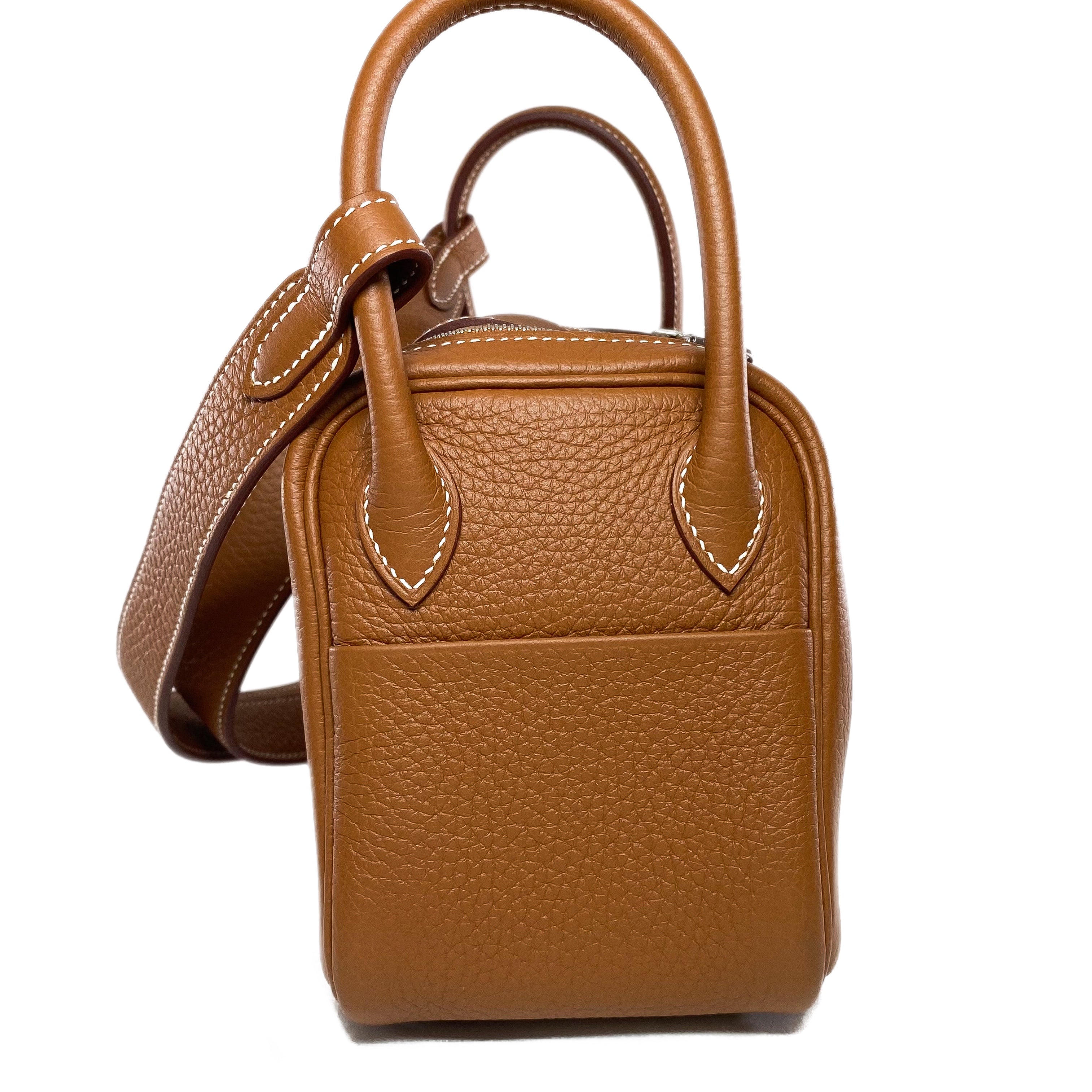 Hermes Mini Lindy Gold Clemence Palladium Hardware