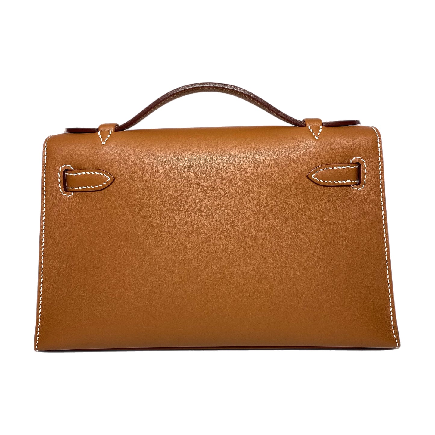 Hermes Kelly Pochette Gold Swift Palladium Hardware