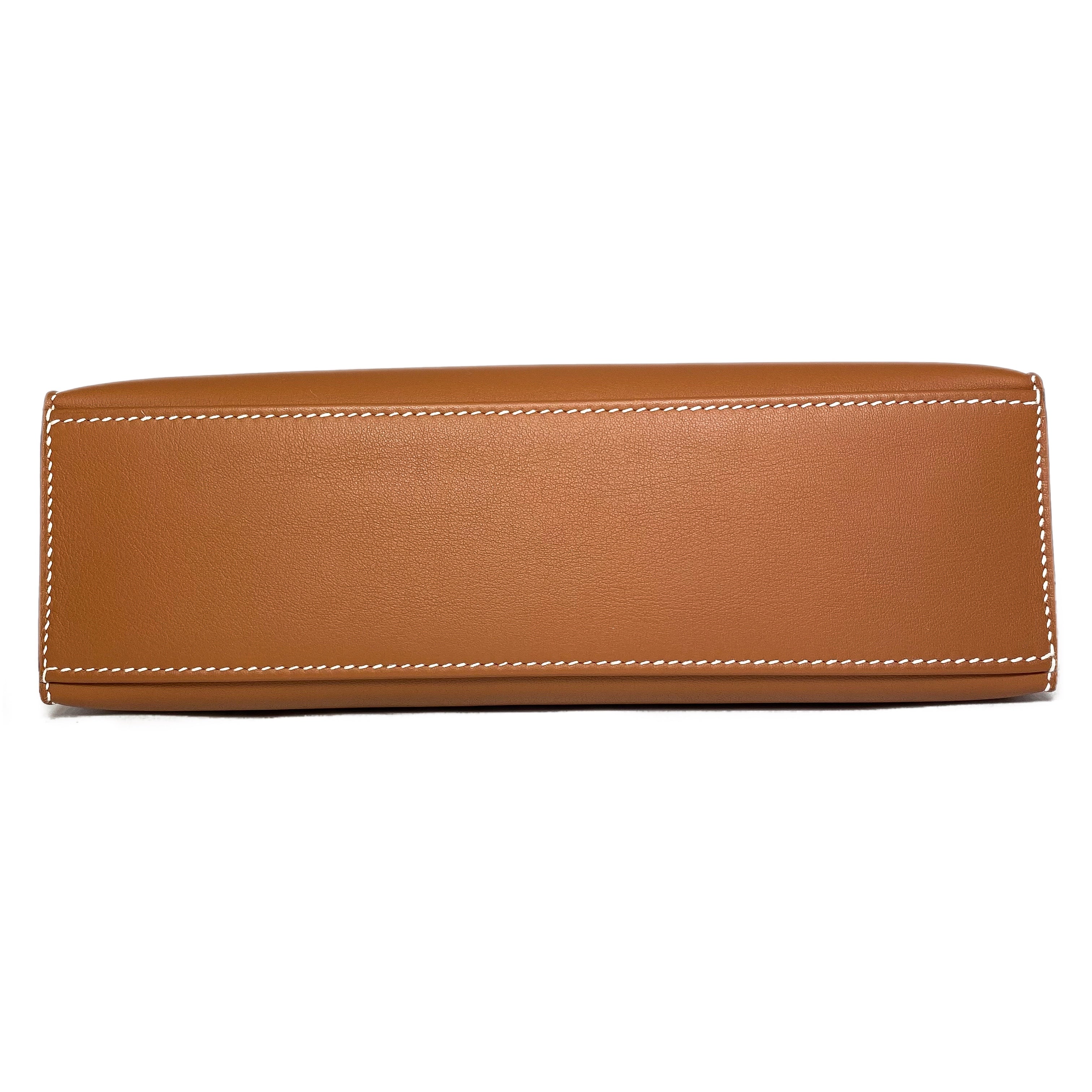 Hermes Kelly Pochette Gold Swift Palladium Hardware