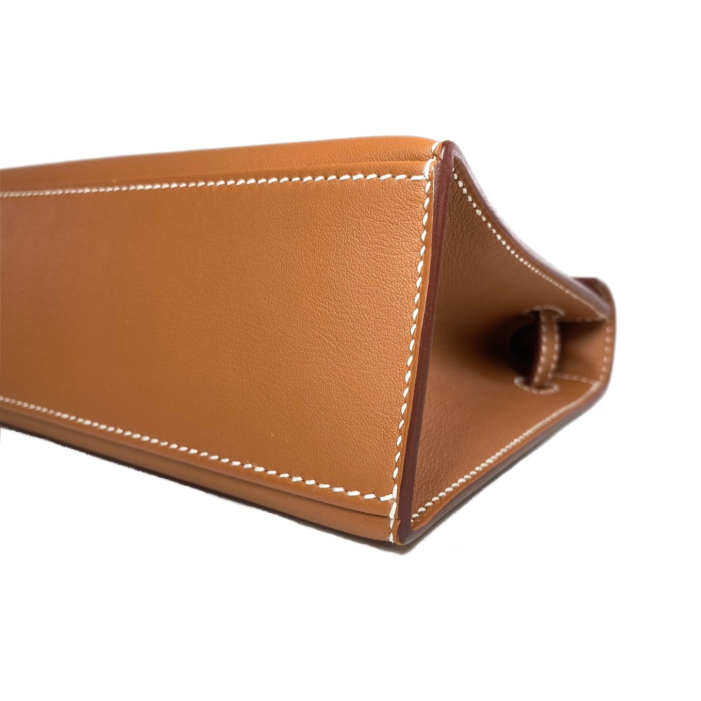 Hermes Kelly Pochette Gold Swift Palladium Hardware