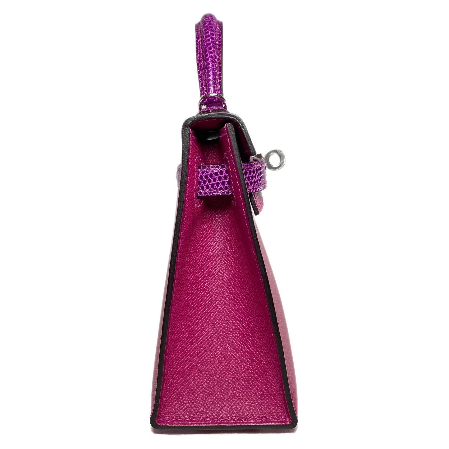 Hermes Mini Kelly 20 Rose Pourpre Madame Touch Lizard Palladium Hardware