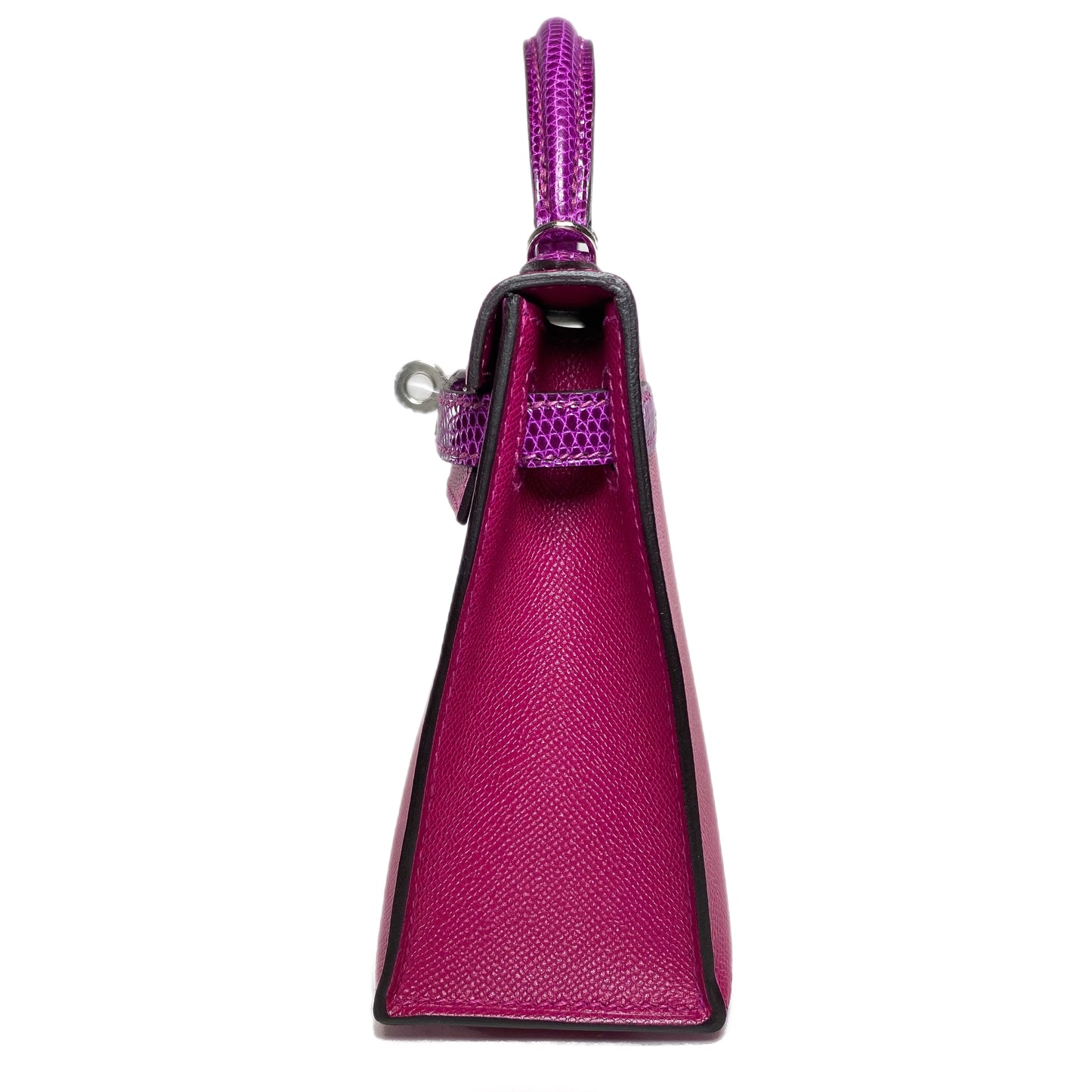 Hermes Mini Kelly 20 Rose Pourpre Madame Touch Lizard Palladium Hardware