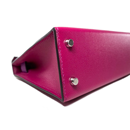 Hermes Mini Kelly 20 Rose Pourpre Madame Touch Lizard Palladium Hardware