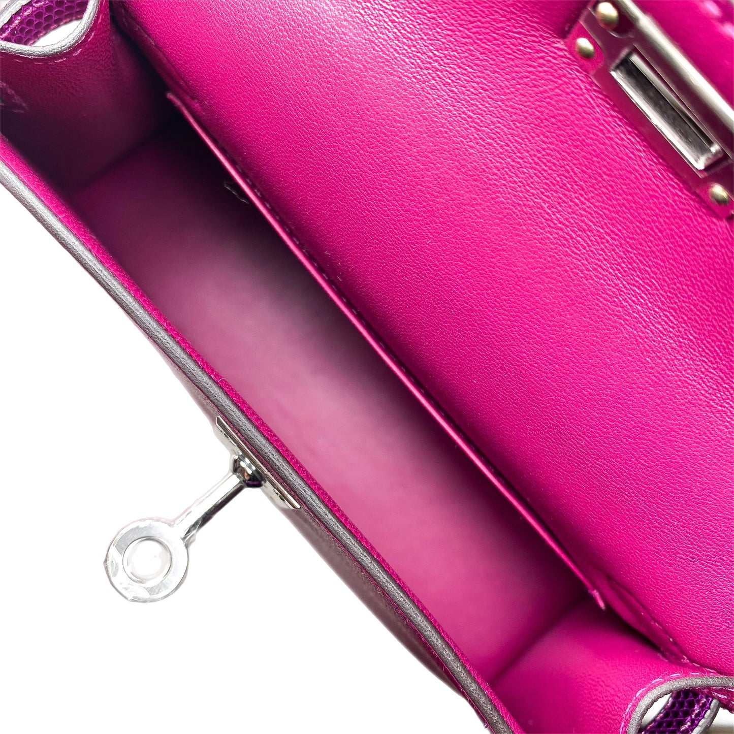 Hermes Mini Kelly 20 Rose Pourpre Madame Touch Lizard Palladium Hardware