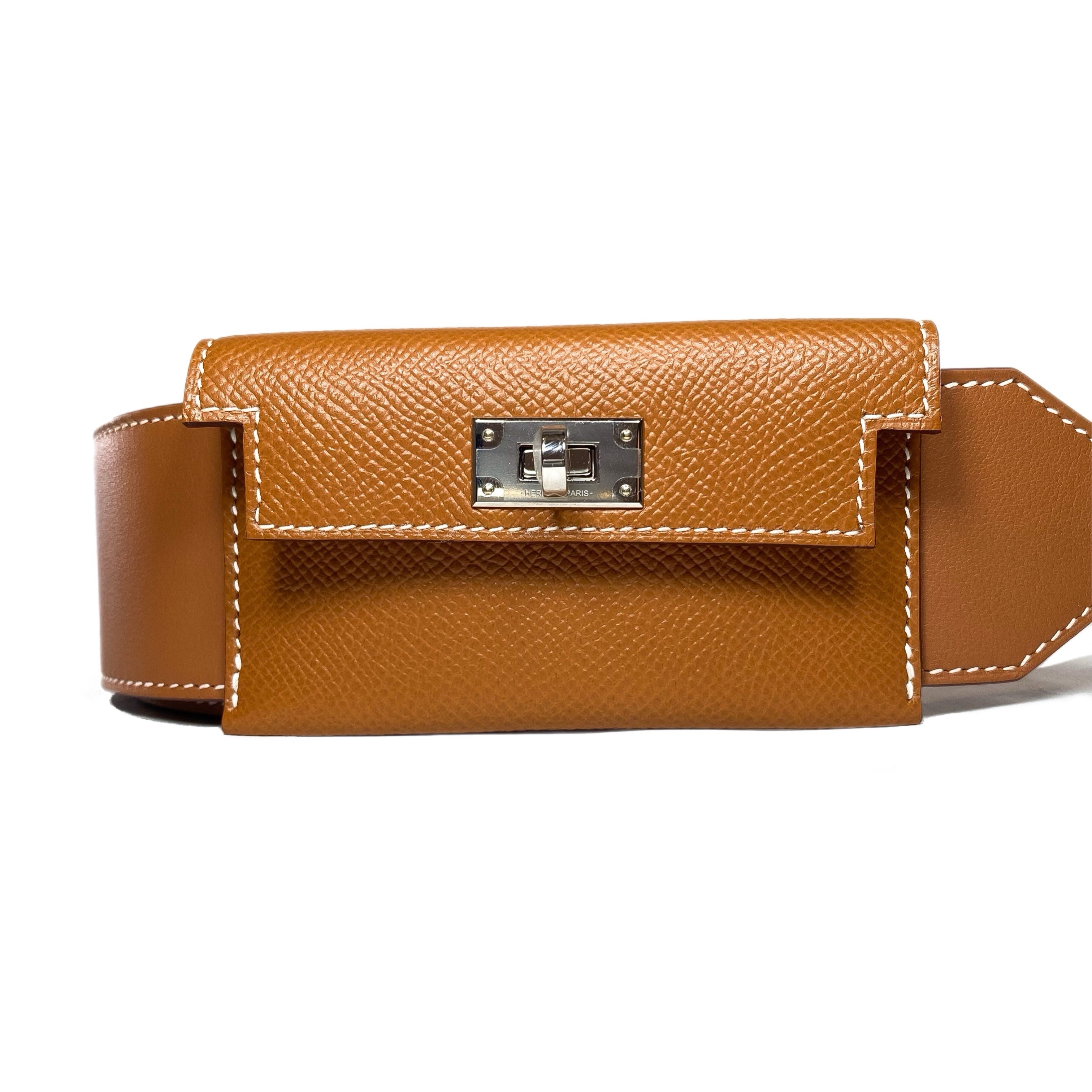 Hermes Kelly Gold Epsom Pocket Strap Palladium Hardware